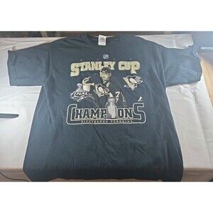 2009 NHL Pittsburgh Penguins Stanley Cup Champions T-shirt size L Short sleeve